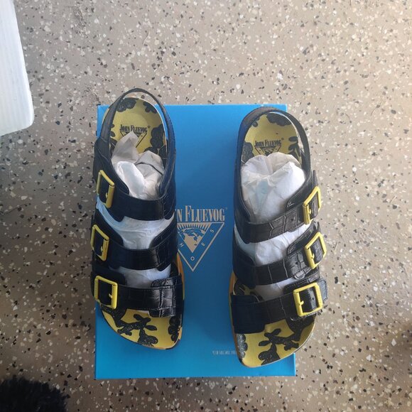 John Fluevog Elsie sandals size 12 W 10 M New UNISEX - Picture 3 of 4